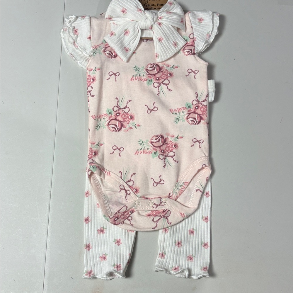Floral Baby Onesie with Bow